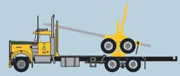Trainworx N 49086 Kenworth W900 Log Truck with Trailer - Assembled - Weyerhaeuser (yellow, black, green)