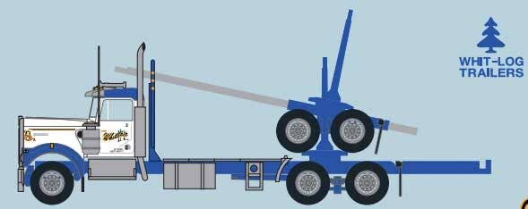 Trainworx N 59002 3-Axle Log Truck with Trailer - Assembled - Gene Whittaker #2 (Dark Blue, white)