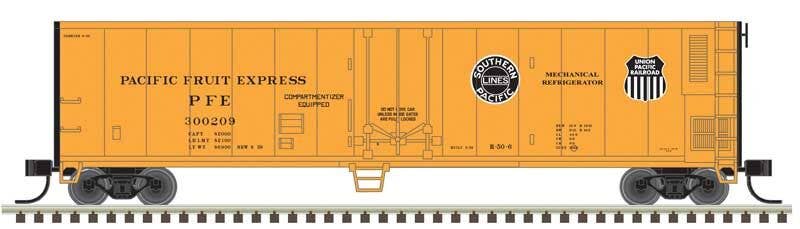 Atlas Trainman N 50006470 50' Mechanical Reefer - Pacific Fruit Express #300212 (orange, black)