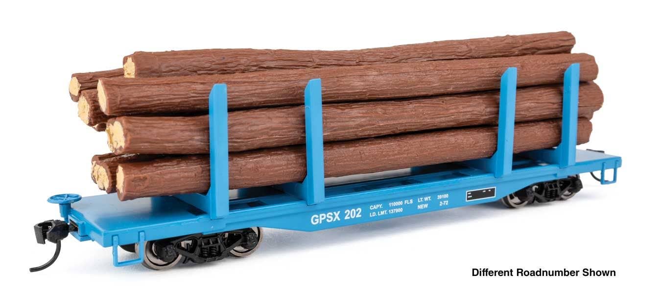 Walthers HO 50918 45' Logging Flatcar - Ready to Run - Georgia Pacific #223
