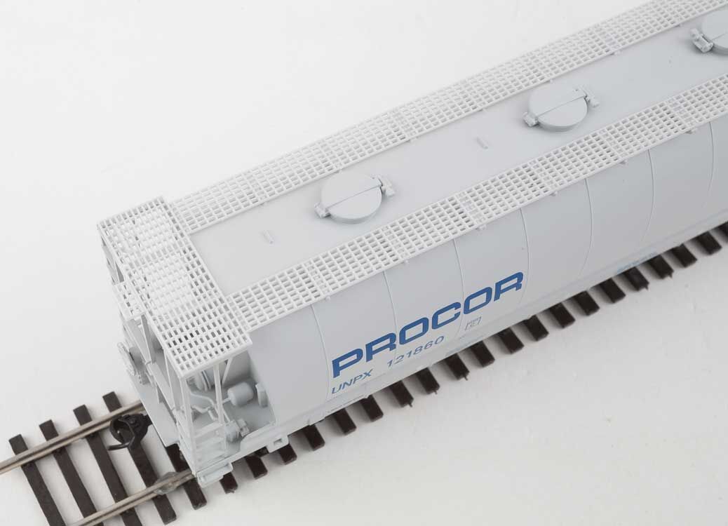 Walthers HO 7319 59' Cylindrical Hopper - Procor UNPX #121860 (gray, blue)