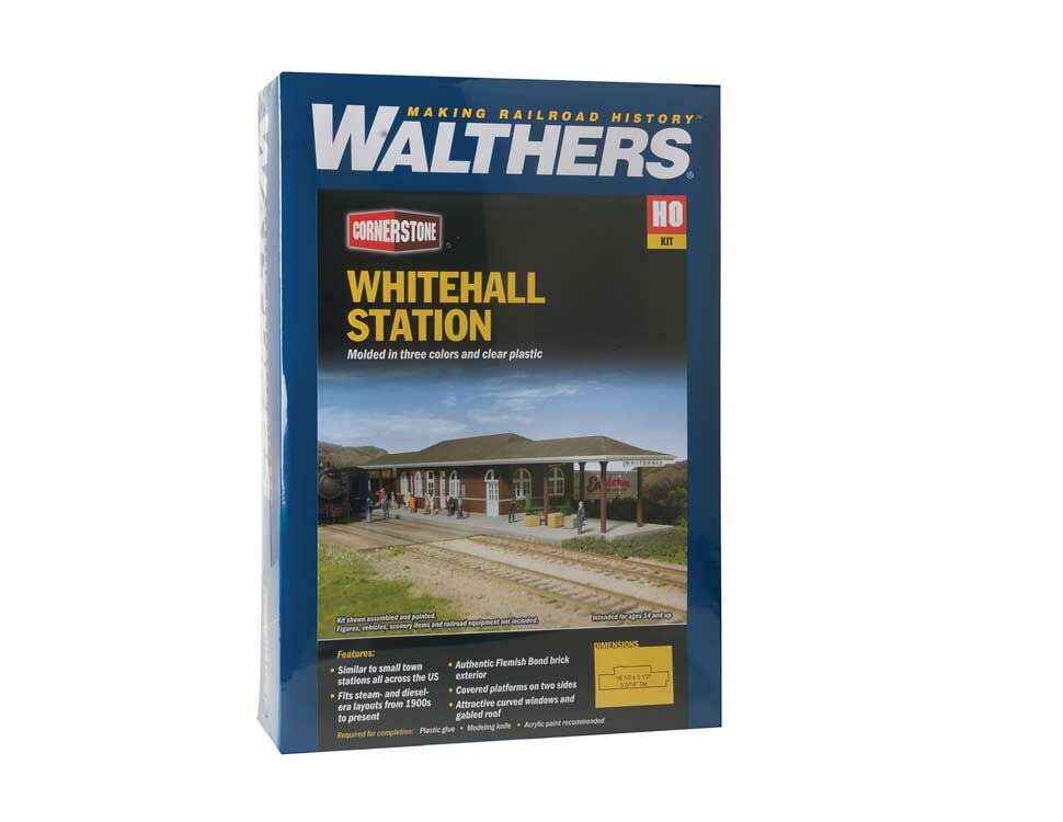 Walthers Cornerstone 2932 Whitehall Station - Kit -- 18-1/2 x 5-1/2 x 3-3/16" 46.9 x 13.9 x 8cm