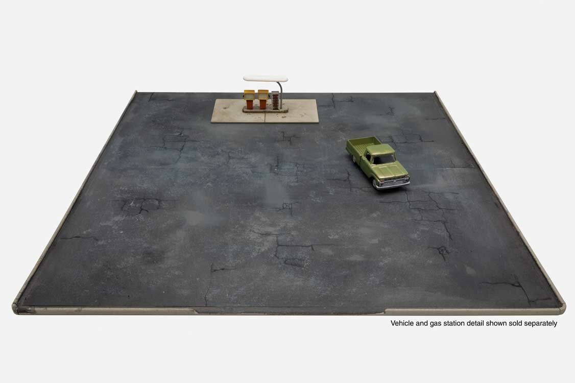 Walthers Cornerstone 3544 Gas Station Asphalt Parking Lot -- Kit - Set of 2 sections; Each: 10-7/16 x 5-1/4" 26.6 x 13.3cm