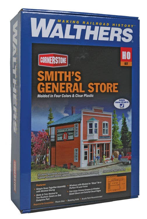 Walthers HO 3653 Smith's General Store - Kit - 5-3/4 x 5 x 5-1/2" 14.3 x 12.5 x 13.7cm