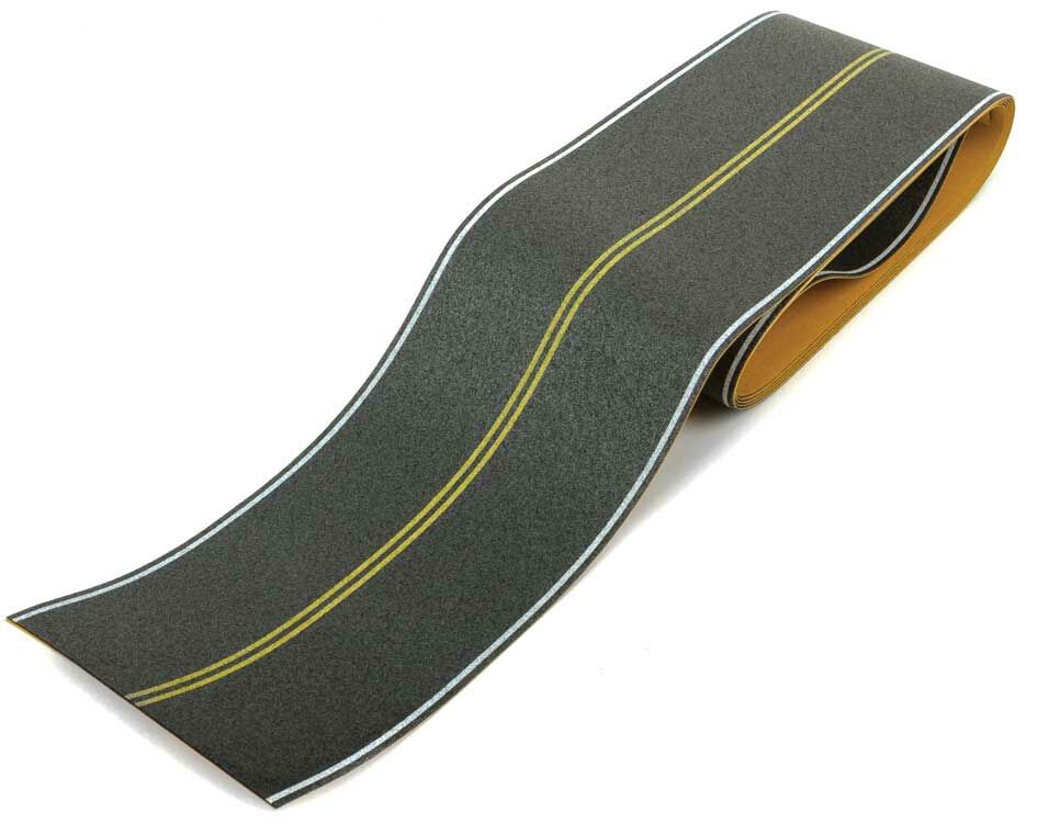 Walthers SceneMaster 1252 Flexible Self-Adhesive Paved Roadway -- Vintage and Modern No Passing Zone (Double Yellow Centerline, White Edge Marks