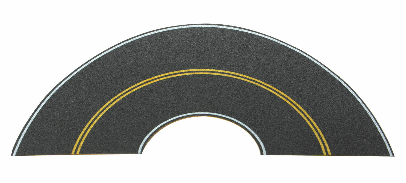 Walthers SceneMaster 1253 Flexible Self-Adhesive Paved Roadway -- Vintage and Modern Curves (solid double yellow centerline, white edge marks)