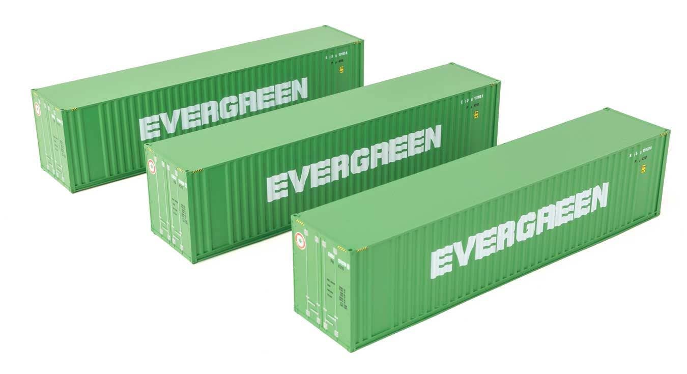 Walthers HO 18200 40' Flat Panel Container - 3-Pack - Evergreen