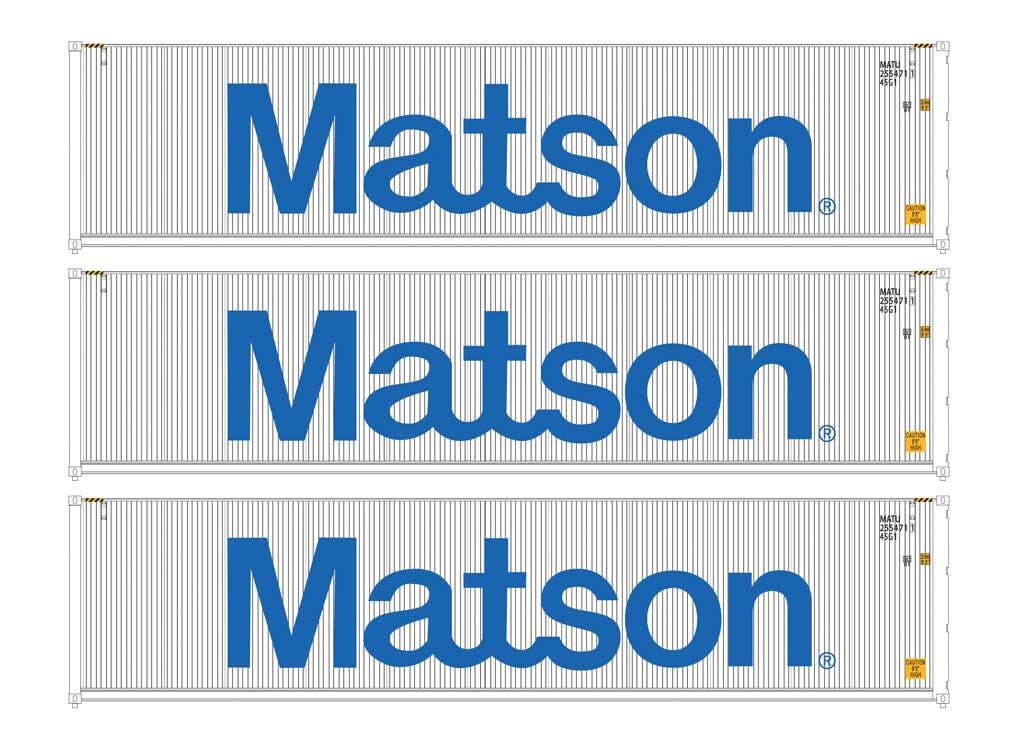 Walthers HO 18253 40' Fully Corrugated Container - 3-Pack - Matson