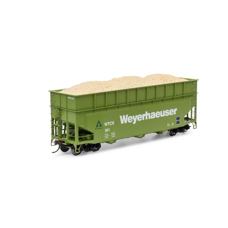 Athearn ATH-1280 HO 40' Wood Chip Hopper with Load, WTCX #301
