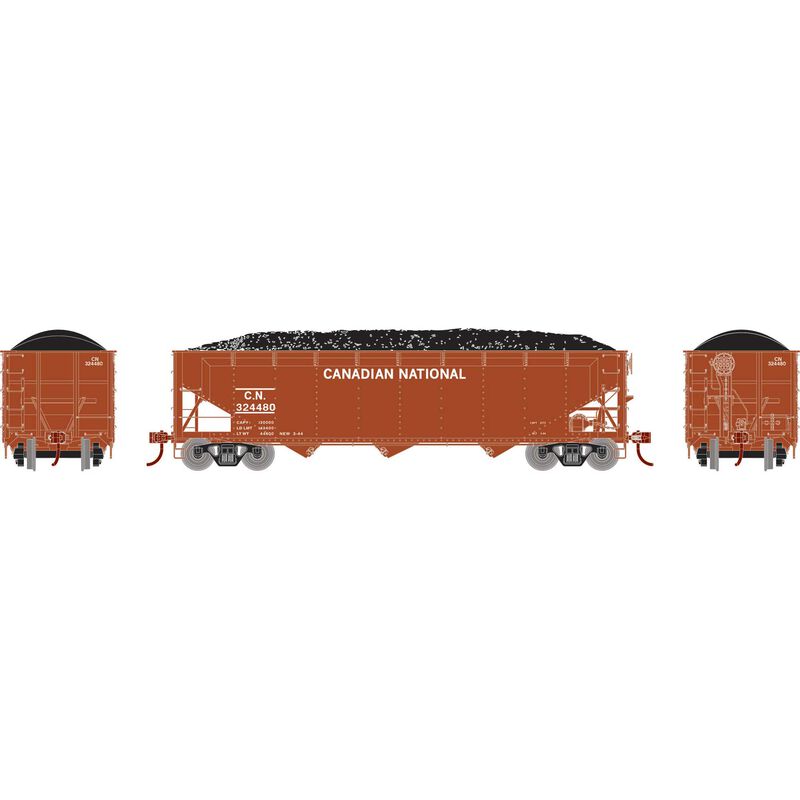 Athearn ATH33083 HO 40' Offset Coal Hopper with Load, CN #324480