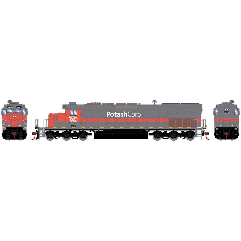 Athearn ATH73155 HO SD40T-2 Locomotive with DCC & Sound, Potash/WRIX #35021