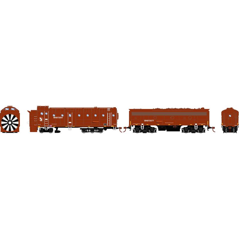 Athearn ATH93829 HO Rotary Snowplow & F7B Locomotive, BNSF #972561/#972577