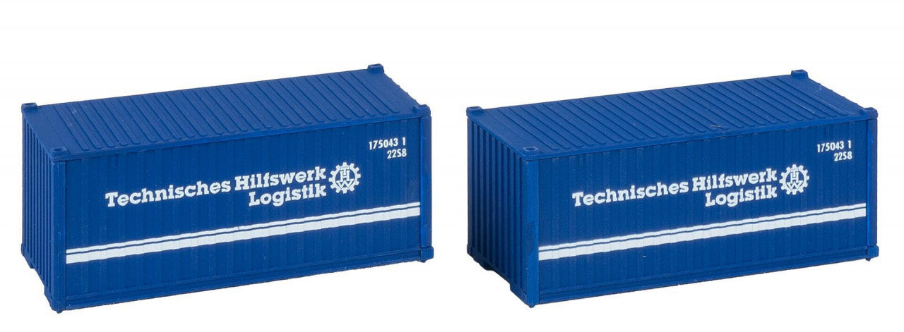 Faller 182005 HO 20' Container THW, set of 2