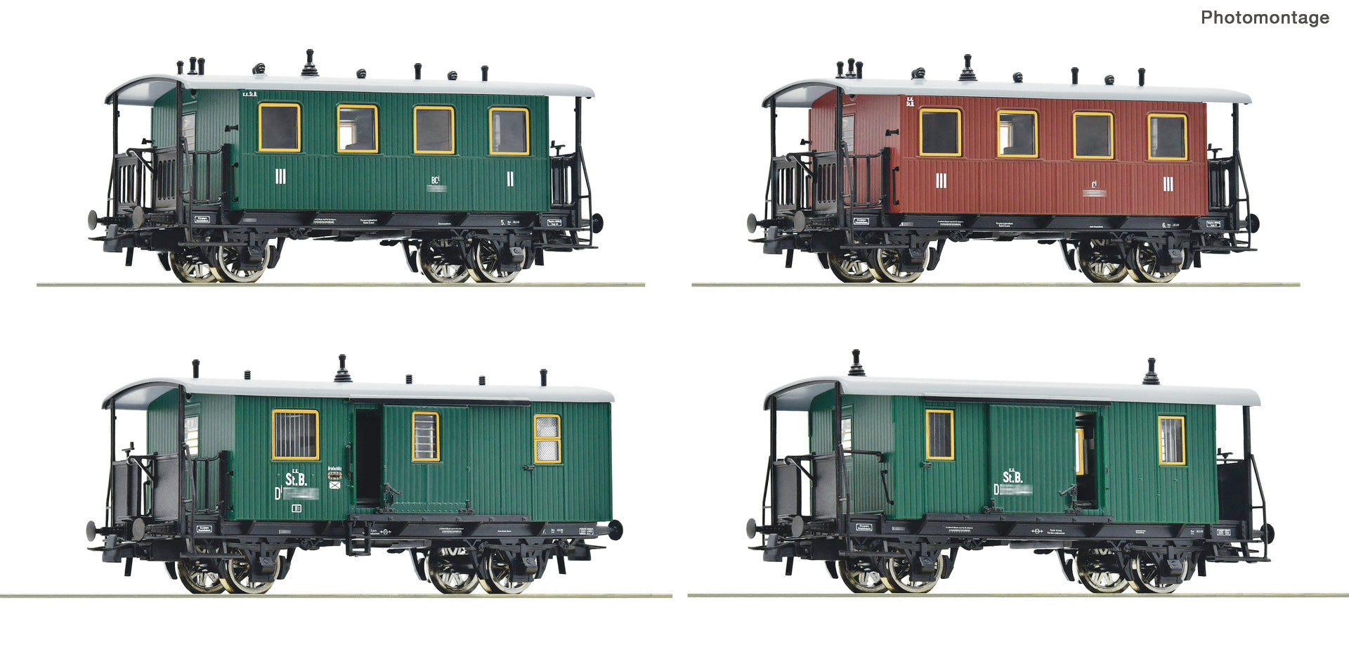 Roco 6200190 HO 4 piece set: Passenger train, kkStB
