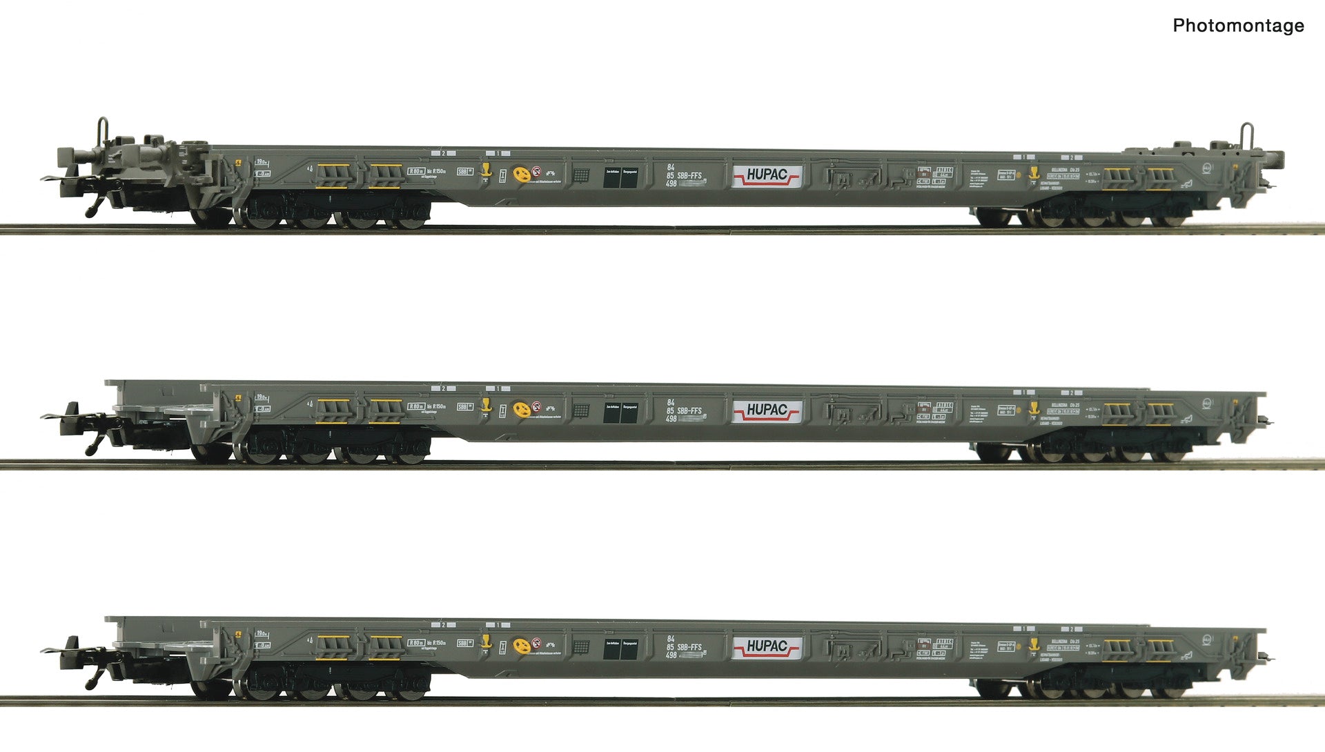 Roco 6600092 HO 3 piece set: "Rollende Autobahn", HUPAC