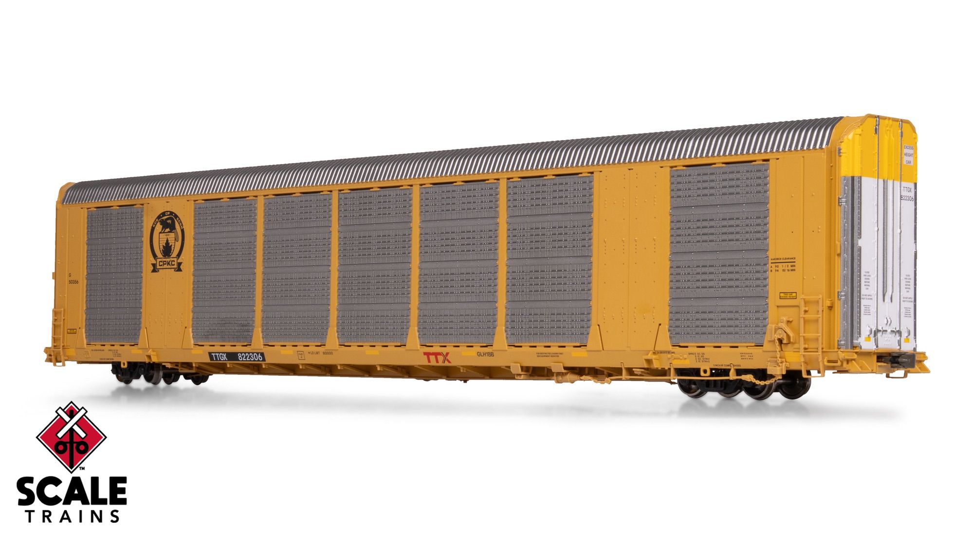 ScaleTrains SXT12021 Operator HO Scale Gunderson Multi-Max Autorack, CPKC/Beaver/TTGX 822306