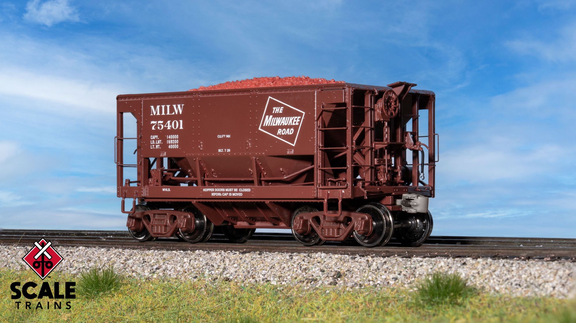ScaleTrains SXT15236 Fox Valley Models HO Scale PSC 70-Ton Ore Car, Milwaukee Road 75428