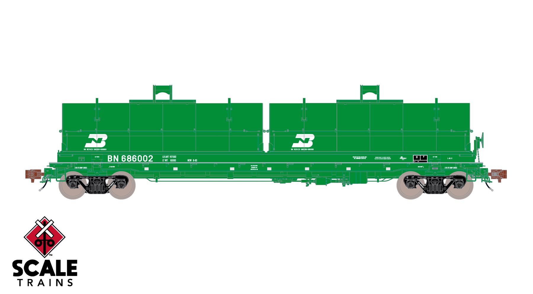ScaleTrains SXT40276 Rivet Counter HO Scale Thrall 2-Hood Coil Steel Car, BNSF/Wedge Hoods 534219