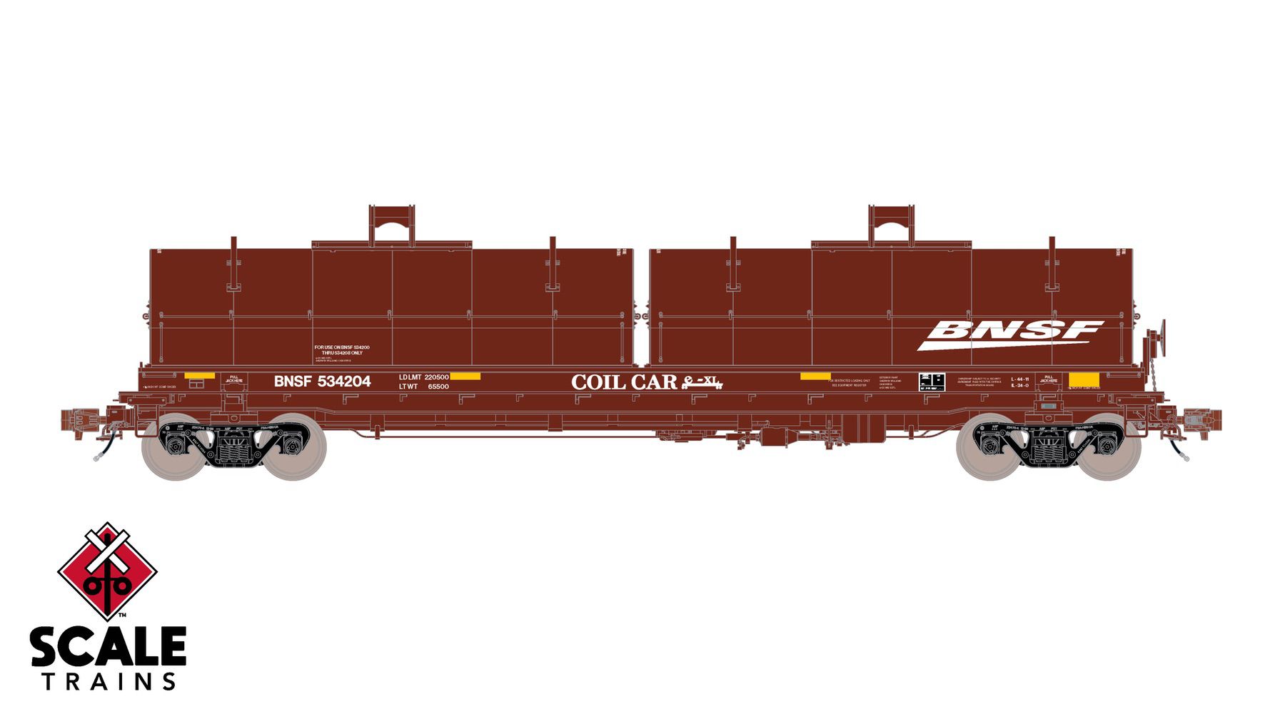 ScaleTrains SXT40271 Rivet Counter HO Scale Thrall 2-Hood Coil Steel Car, BNSF/Wedge Hoods 534204