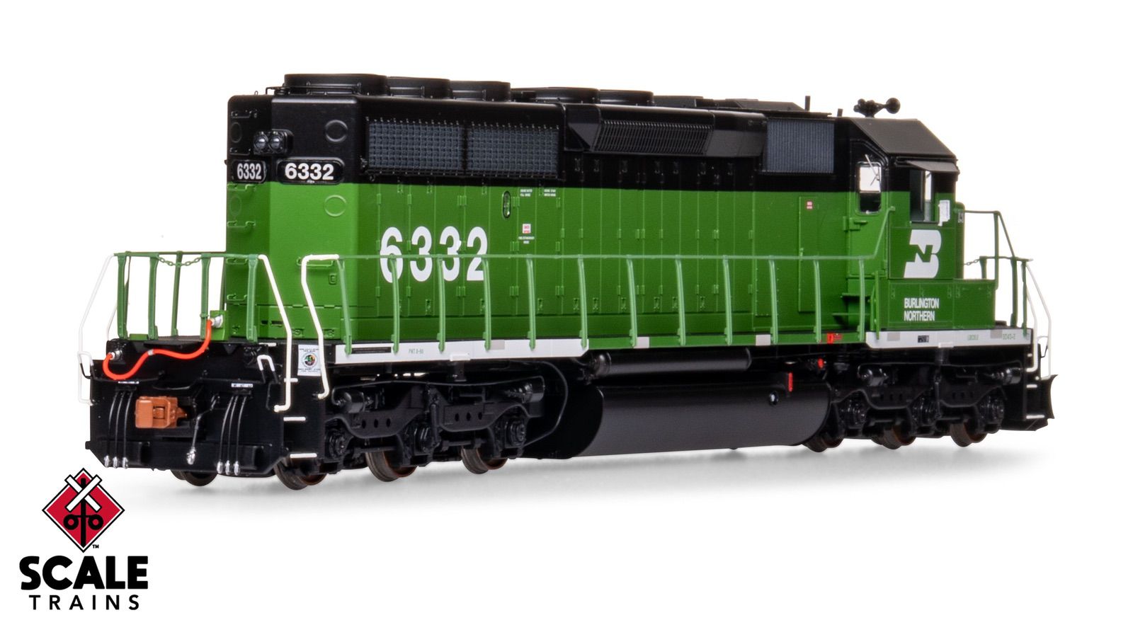 ScaleTrains SXT40751 Rivet Counter HO Scale EMD SD40-2, Burlington Northern/White Face 6332 DCC & Sound Equipped
