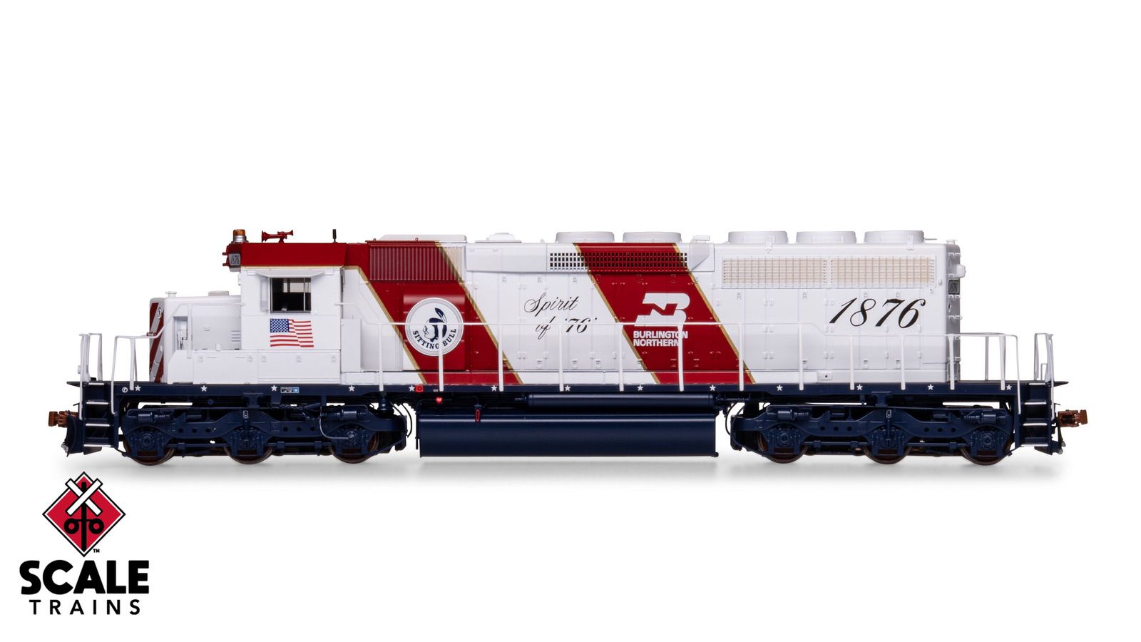 ScaleTrains SXT40756 Rivet Counter HO Scale EMD SD40-2, Burlington Northern/Bicentennial #1876 1876 DC/DCC Ready