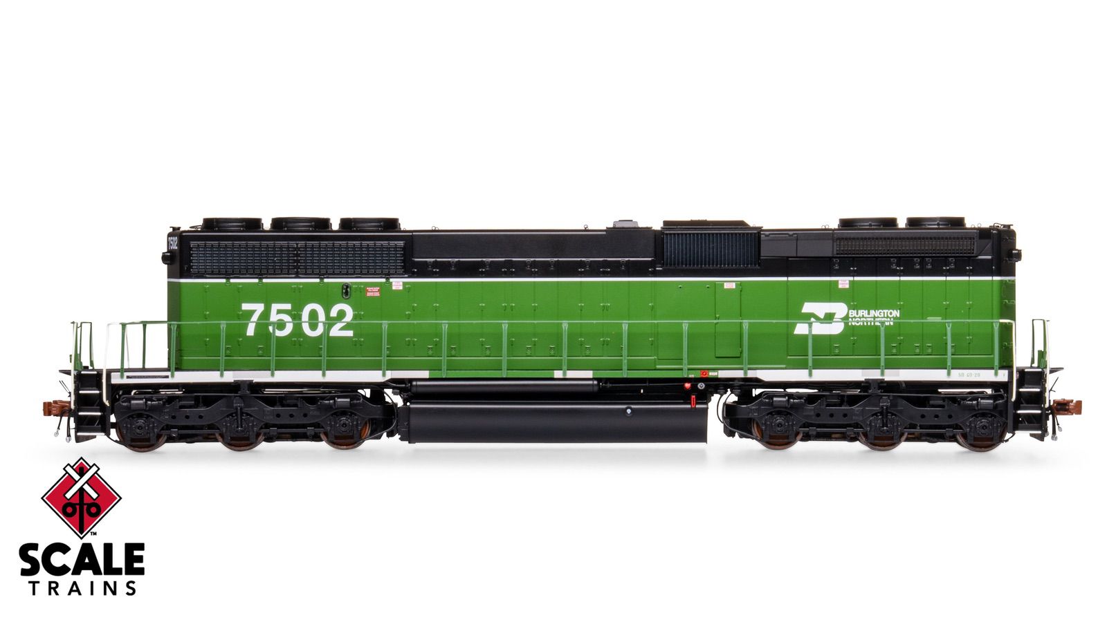 ScaleTrains SXT40763 Rivet Counter HO Scale EMD SD40-2B, Burlington Northern/White Face 7502 DCC & Sound Equipped