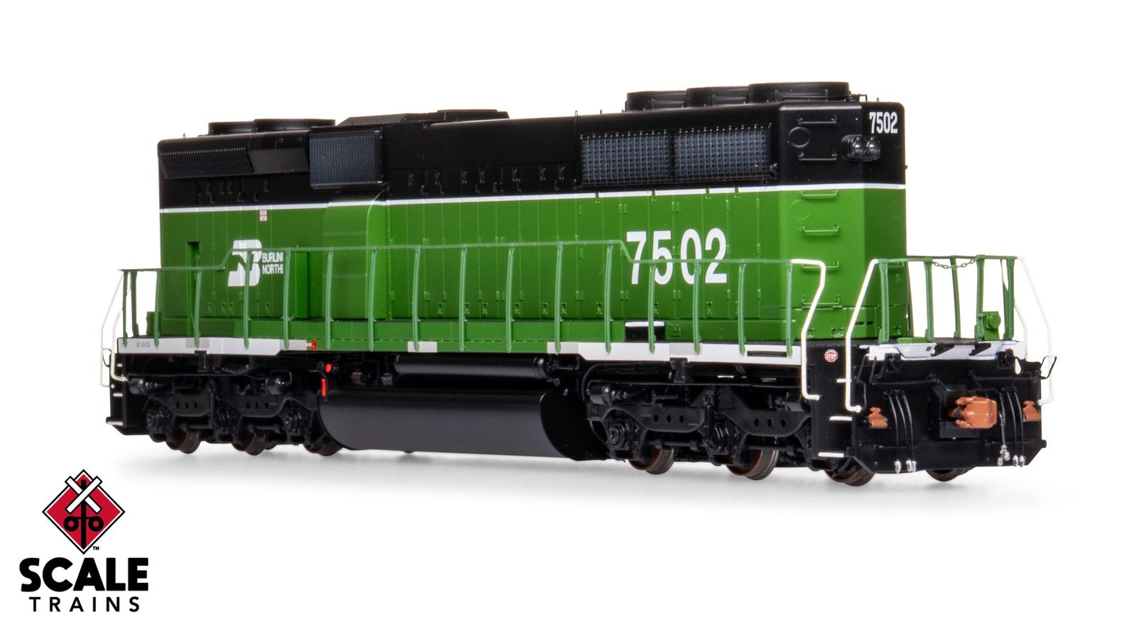 ScaleTrains SXT40763 Rivet Counter HO Scale EMD SD40-2B, Burlington Northern/White Face 7502 DCC & Sound Equipped