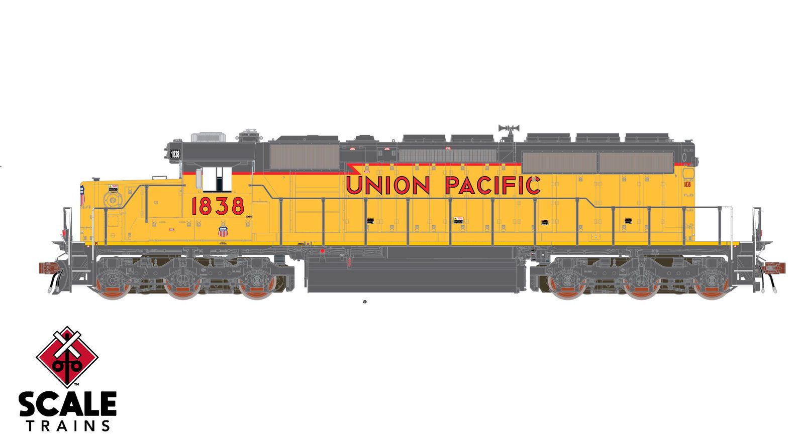 ScaleTrains SXT40803 Rivet Counter HO Scale EMD SD40-2, Union Pacific/SD40N Rebuild/116" Snoot Nose 1656 DCC & Sound Equipped