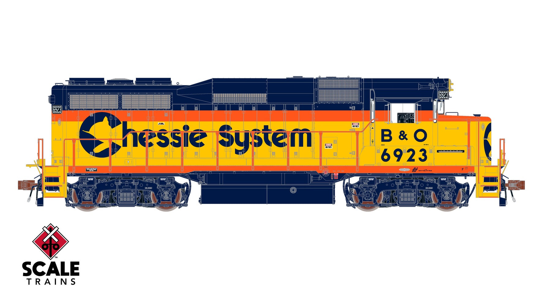 ScaleTrains SXT40957 Rivet Counter HO Scale EMD GP30M, Chessie System/B&O 6939 DCC & Sound Equipped