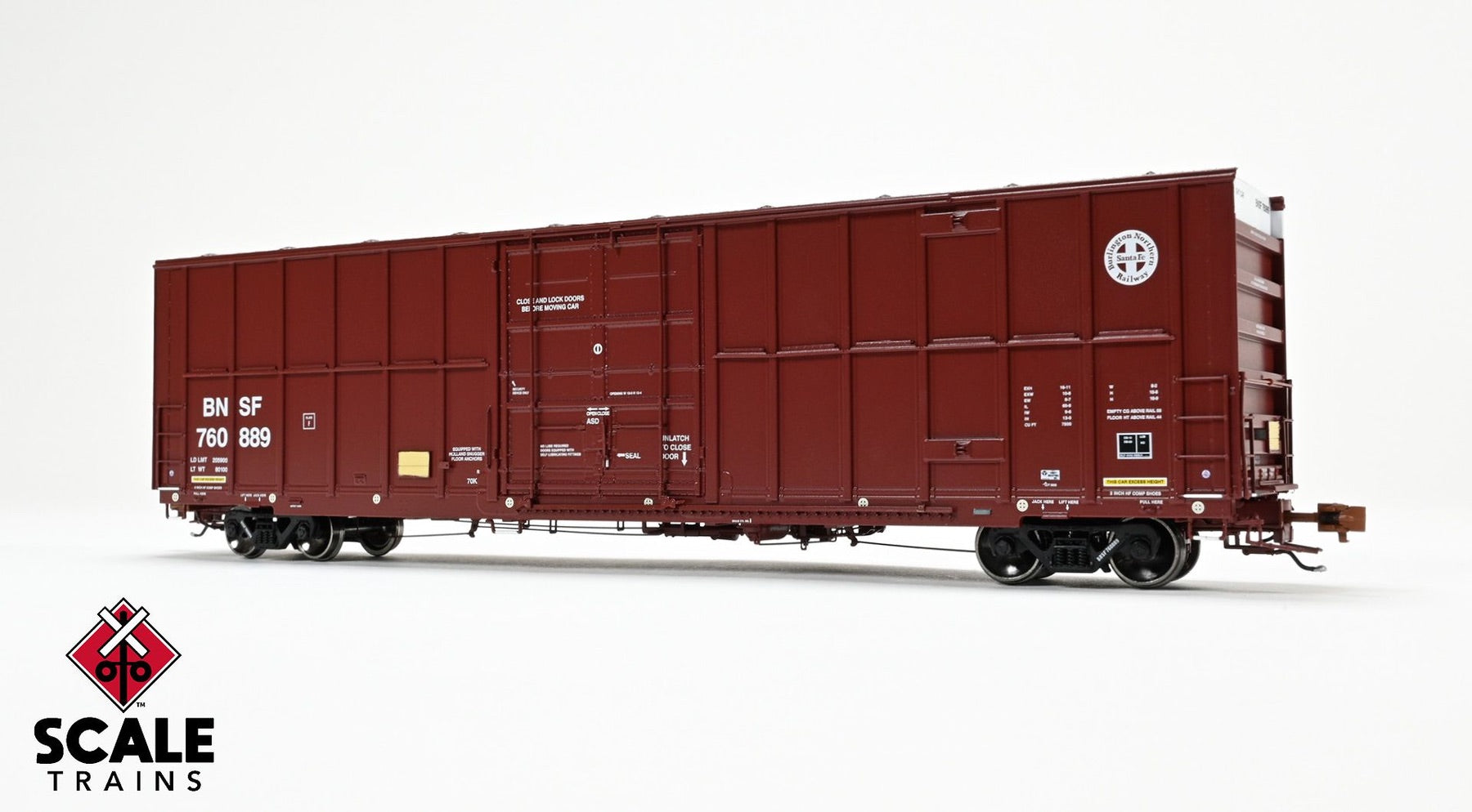 ScaleTrains SXT40993 Rivet Counter HO Scale Trinity 60' 7500 12' Plug-Door High-Cube Boxcar, BNSF/Circle Cross Logo 760923