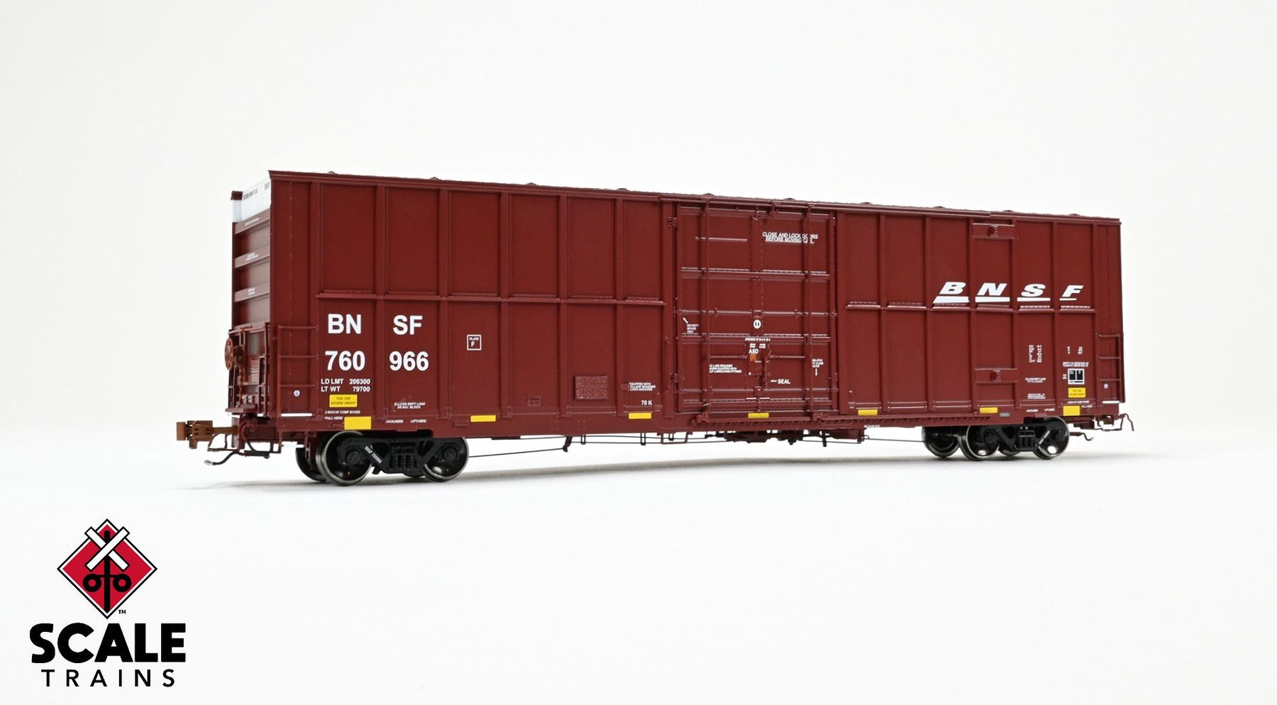 ScaleTrains SXT40997 Rivet Counter HO Scale Trinity 60' 7500 12' Plug-Door High-Cube Boxcar, BNSF/Wedge/Conspicuity Stripes 760966