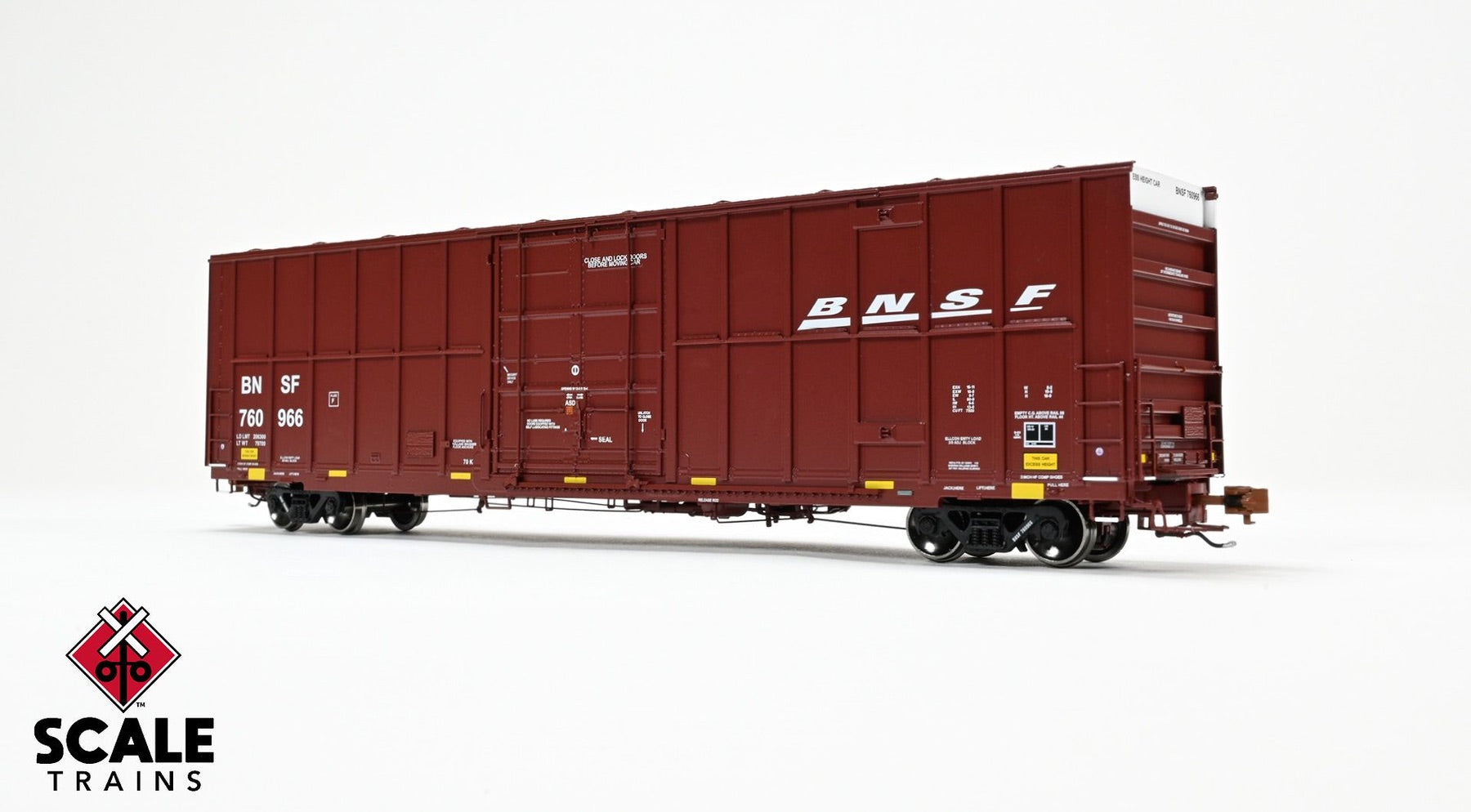 ScaleTrains SXT40997 Rivet Counter HO Scale Trinity 60' 7500 12' Plug-Door High-Cube Boxcar, BNSF/Wedge/Conspicuity Stripes 760966