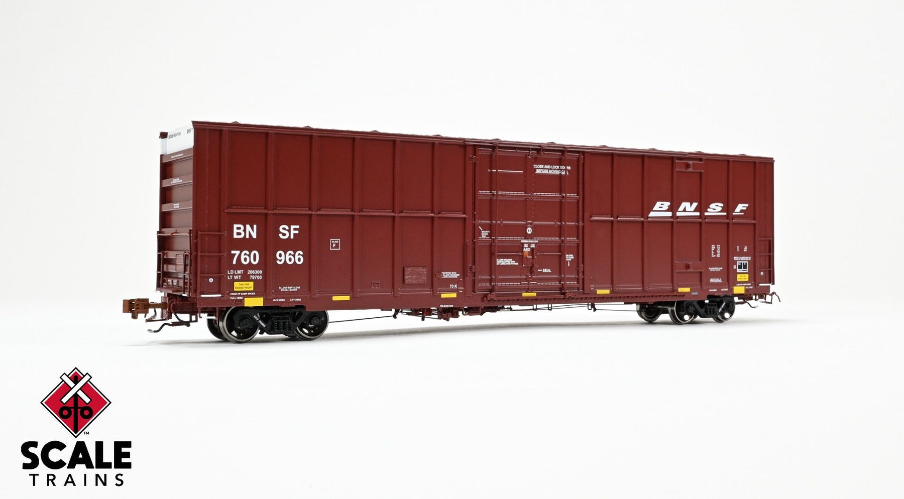 ScaleTrains SXT40997 Rivet Counter HO Scale Trinity 60' 7500 12' Plug-Door High-Cube Boxcar, BNSF/Wedge/Conspicuity Stripes 760966