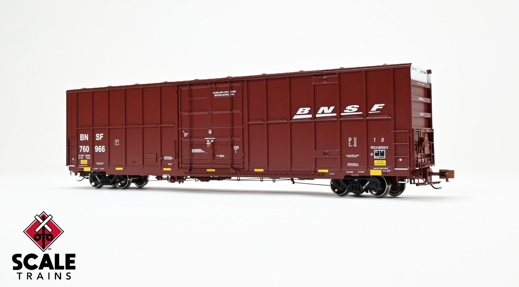ScaleTrains SXT40997 Rivet Counter HO Scale Trinity 60' 7500 12' Plug-Door High-Cube Boxcar, BNSF/Wedge/Conspicuity Stripes 760966
