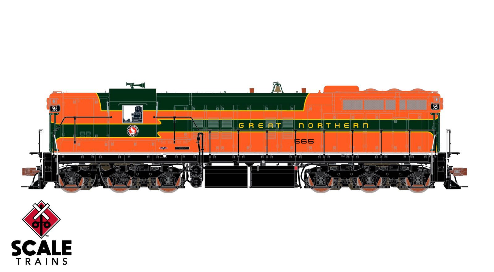 ScaleTrains SXT41166 Rivet Counter HO Scale EMD SD7, Great Northern/Empire Builder/As Delivered 565 DCC & Sound Equipped