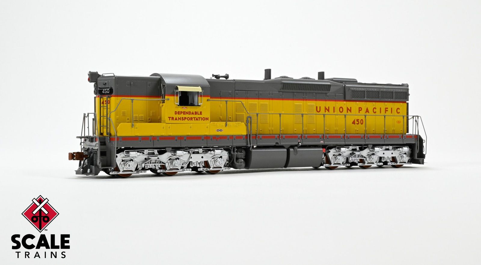 ScaleTrains SXT41202 Rivet Counter HO Scale EMD SD7, Union Pacific/Dependable Transportation 450 DCC & Sound Equipped