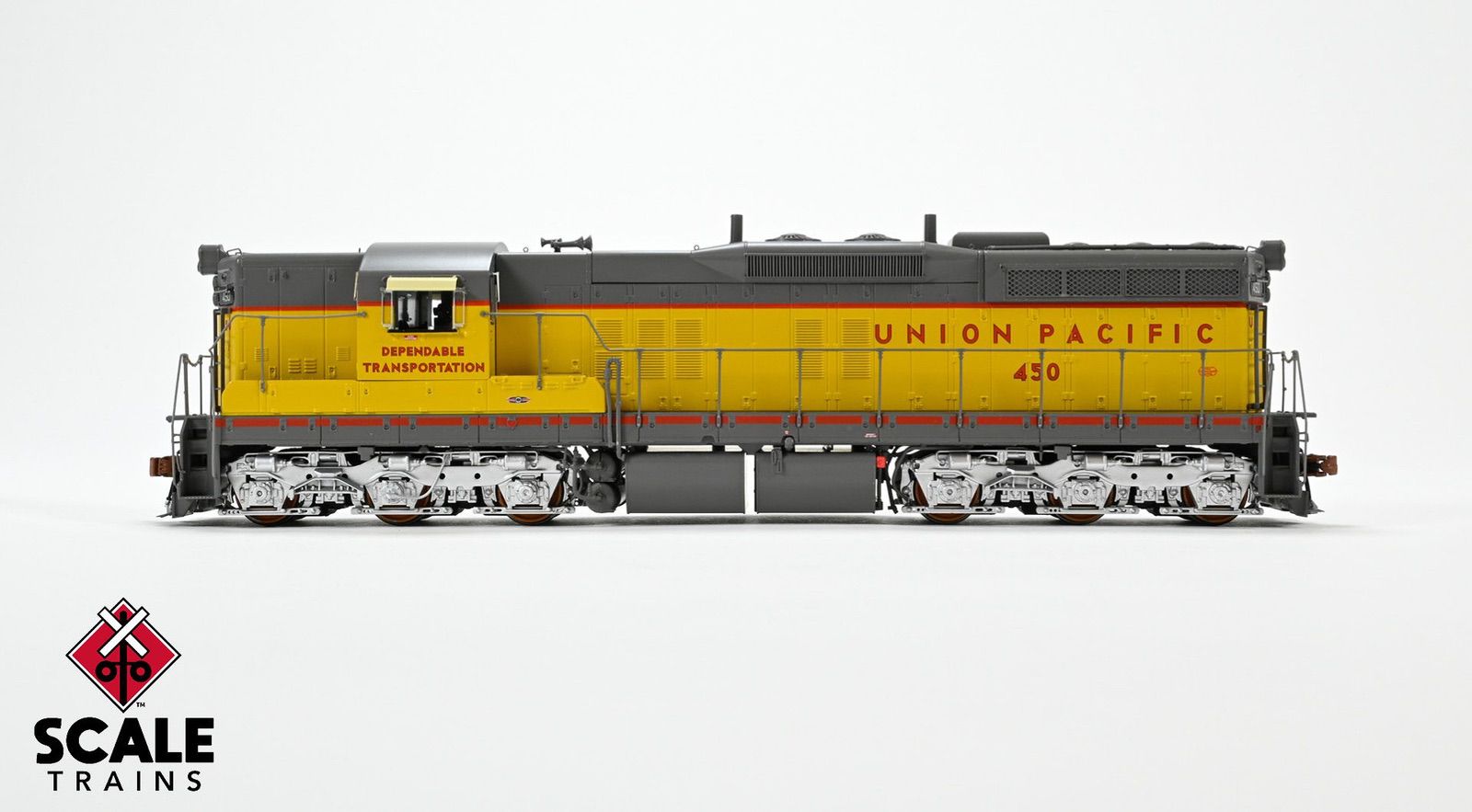 ScaleTrains SXT41204 Rivet Counter HO Scale EMD SD7, Union Pacific/Dependable Transportation 451 DCC & Sound Equipped