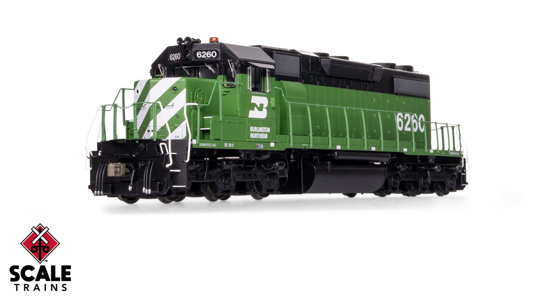 ScaleTrains SXT41228 Rivet Counter HO Scale EMD SD38-2 w/Dynamic Brakes, Burlington Northern 6261 DCC & Sound Equipped