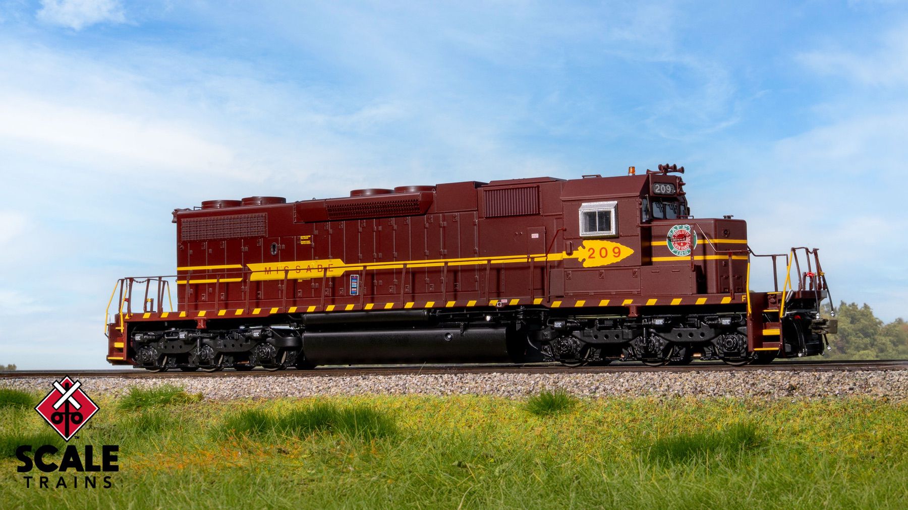 ScaleTrains SXT41262 Rivet Counter HO Scale EMD SD38-2, Duluth Missabe & Iron Range/DM&IR/Red Lettering 209 DCC & Sound Equipped
