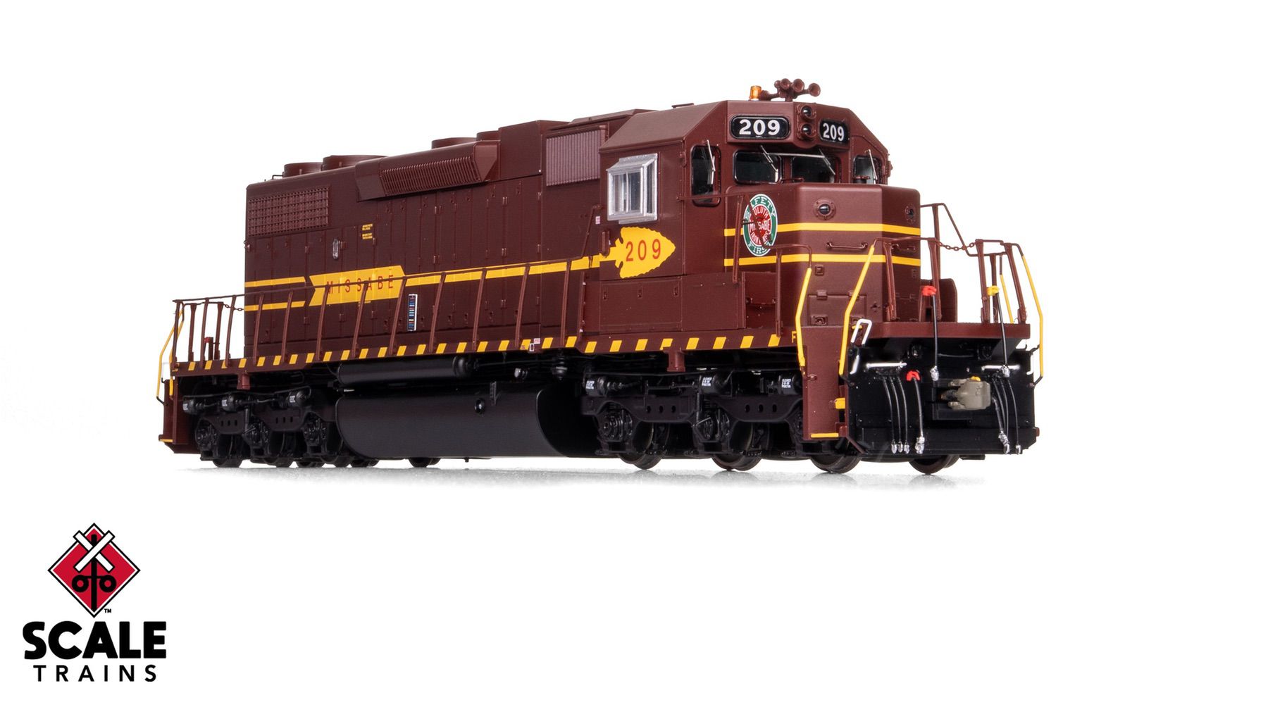 ScaleTrains SXT41262 Rivet Counter HO Scale EMD SD38-2, Duluth Missabe & Iron Range/DM&IR/Red Lettering 209 DCC & Sound Equipped