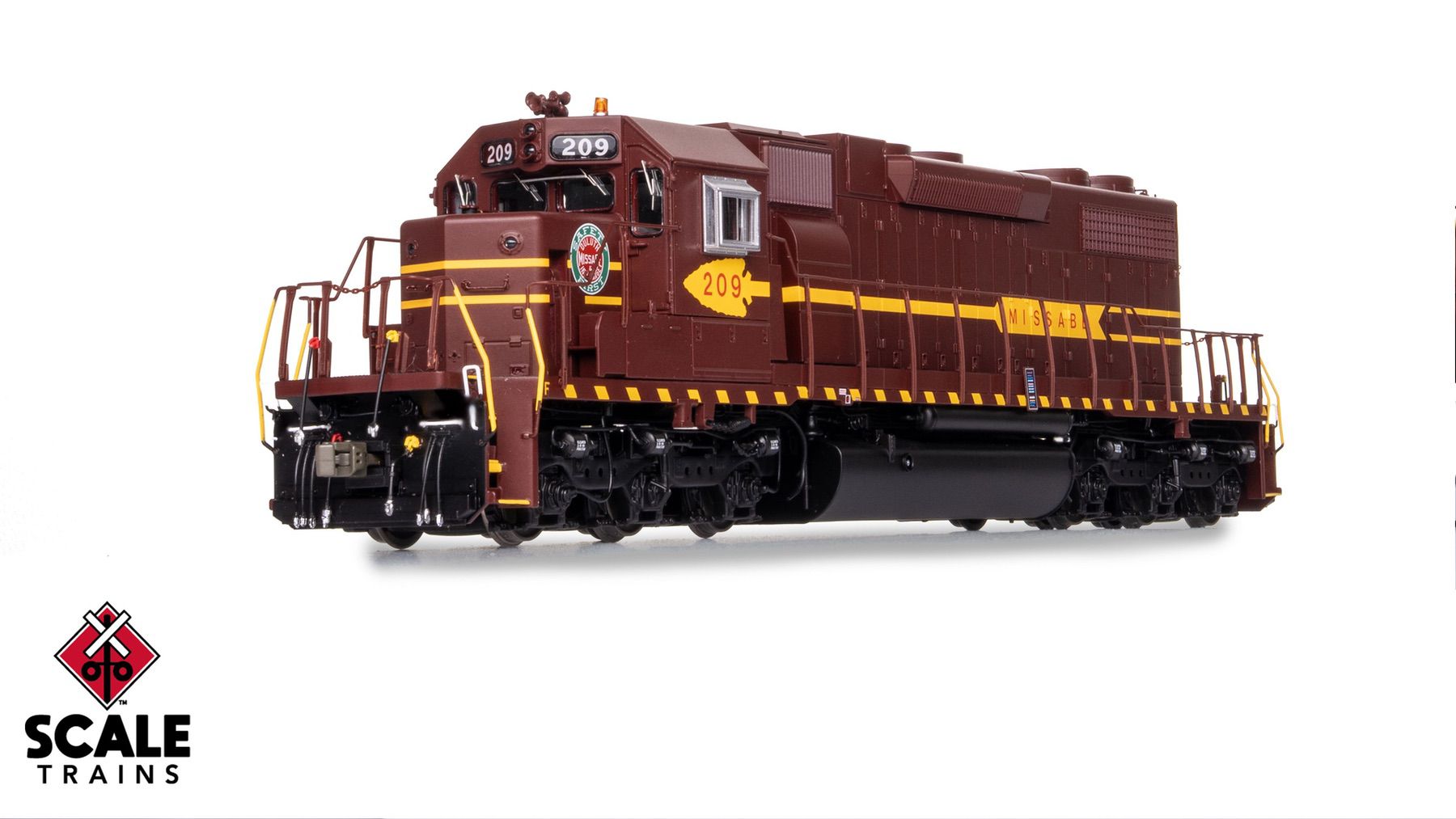ScaleTrains SXT41262 Rivet Counter HO Scale EMD SD38-2, Duluth Missabe & Iron Range/DM&IR/Red Lettering 209 DCC & Sound Equipped
