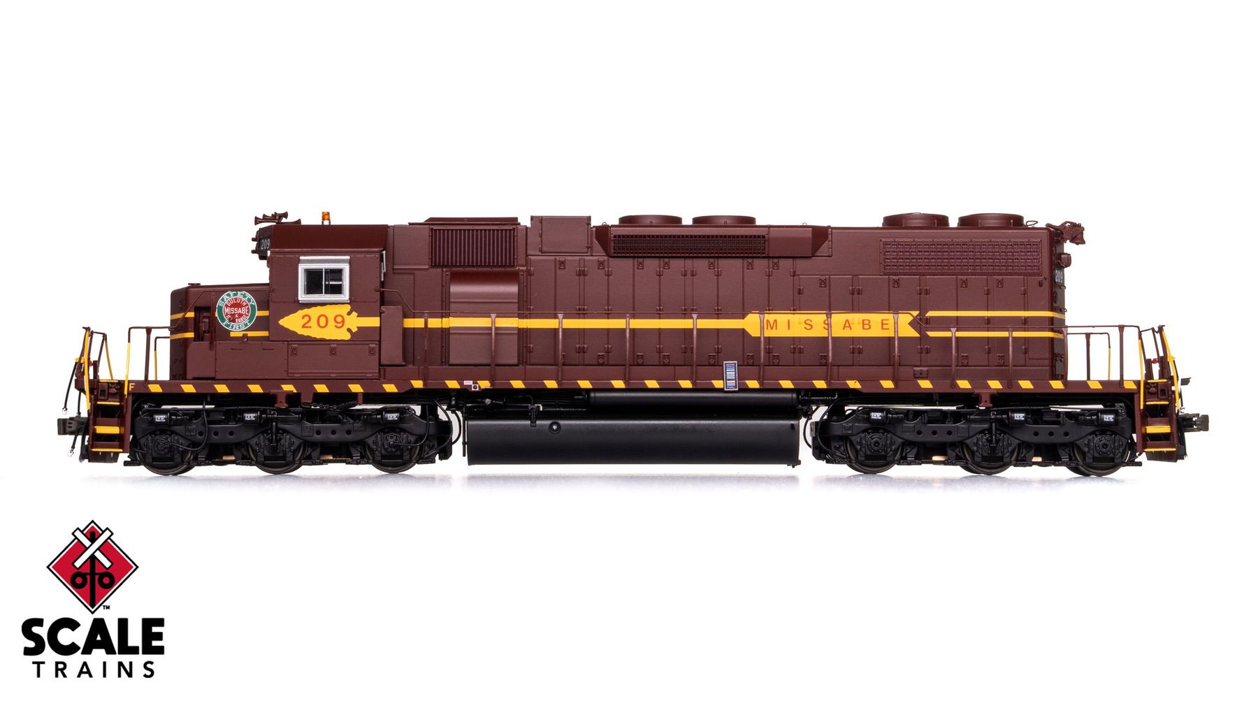 ScaleTrains SXT41262 Rivet Counter HO Scale EMD SD38-2, Duluth Missabe & Iron Range/DM&IR/Red Lettering 209 DCC & Sound Equipped