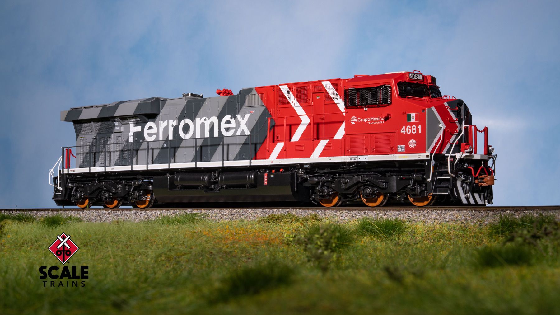 ScaleTrains SXT41445 Rivet Counter HO Scale GE ES44AC, Ferromex/Zebra 4678 DCC & Sound Equipped