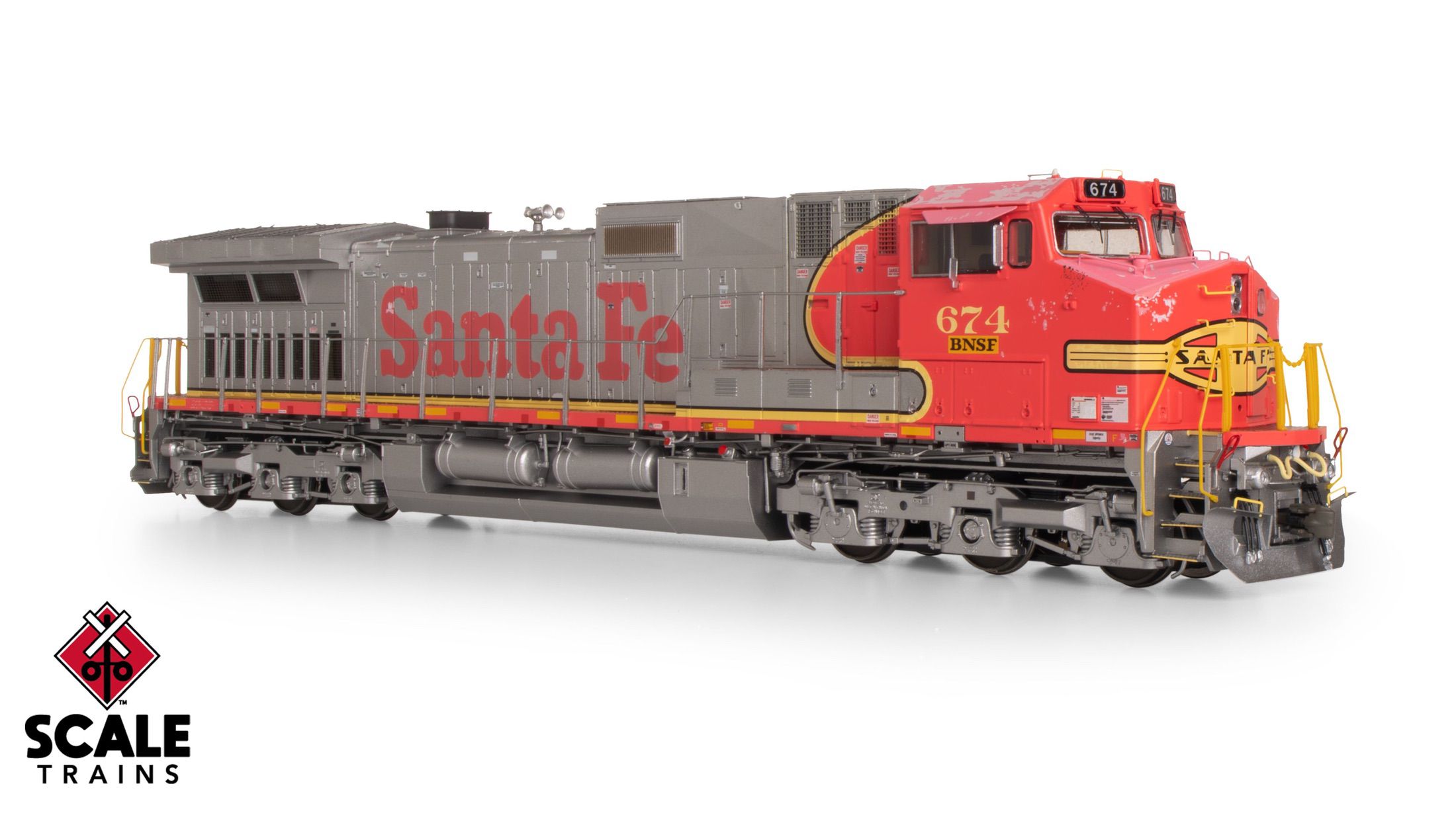 ScaleTrains SXT41545 Rivet Counter HO Scale GE DASH 9-44CW, BNSF/ex-Santa Fe Warbonnet Patch/Heritage II Replacement Door 674 DCC & Sound Equipped