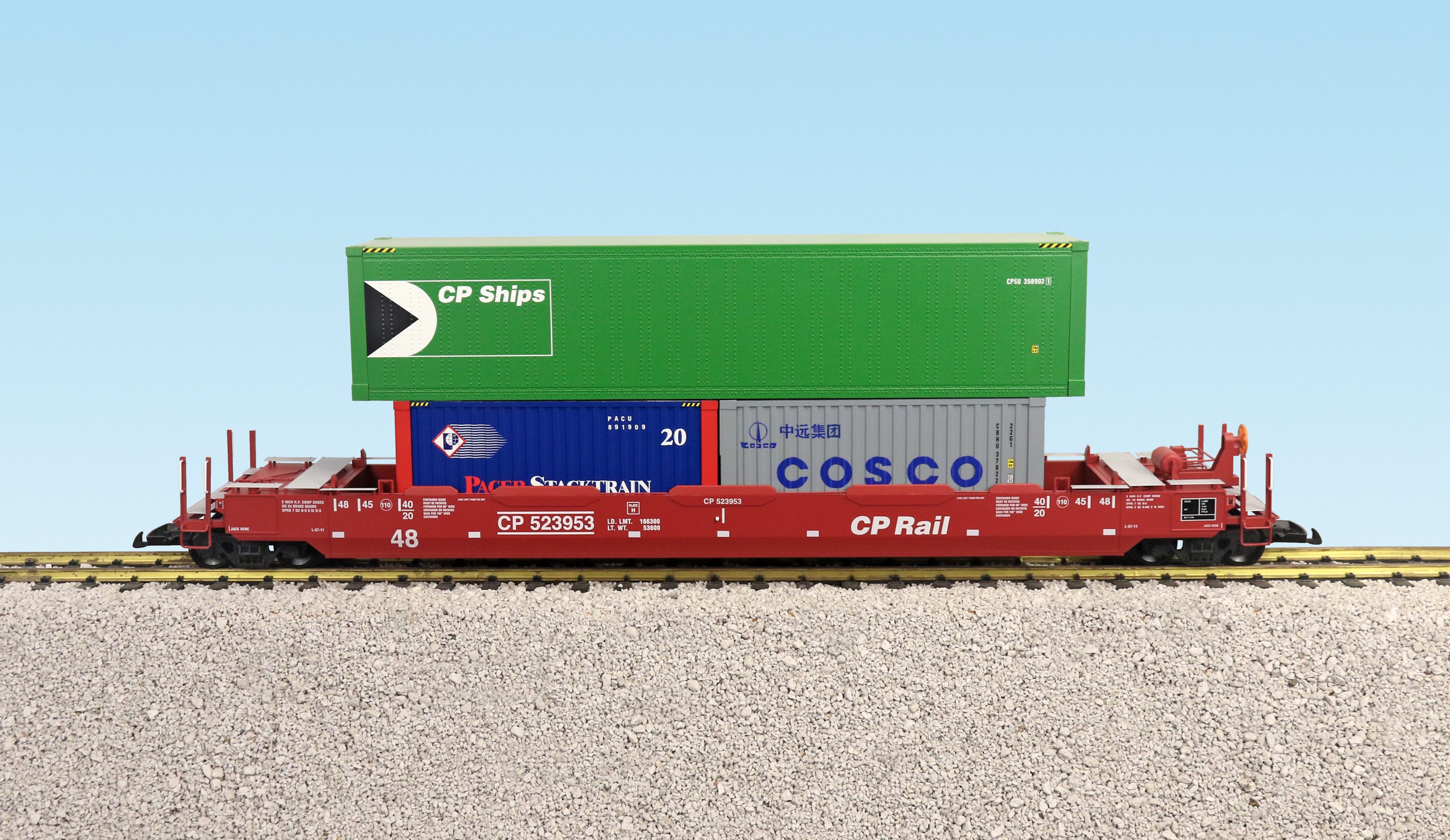 USA Trains R17122 G Cp Intermodal Car W/containers #1