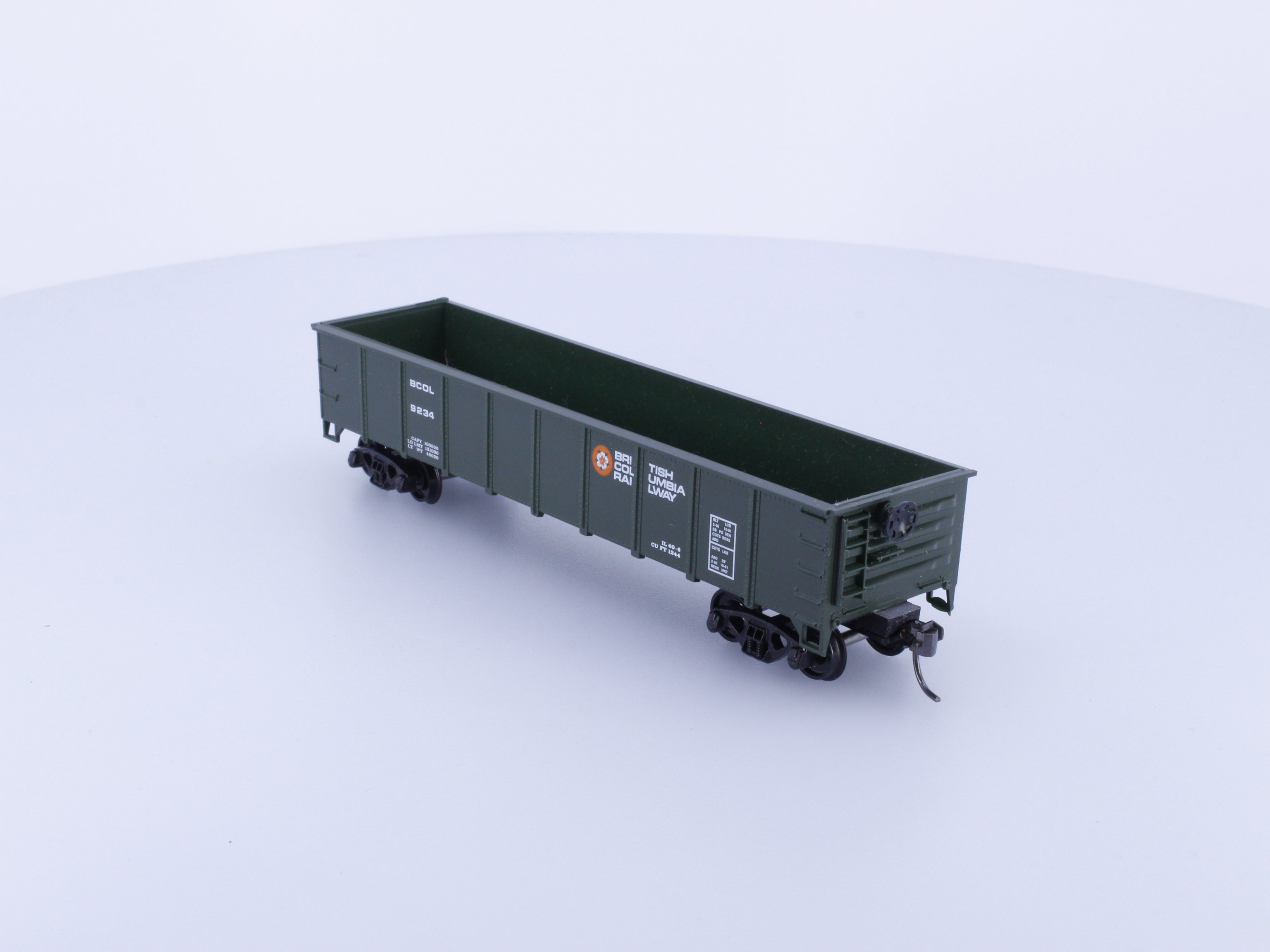 Roundhouse 1356 HO 40' Gondola BC Rail (BCOL) 9234