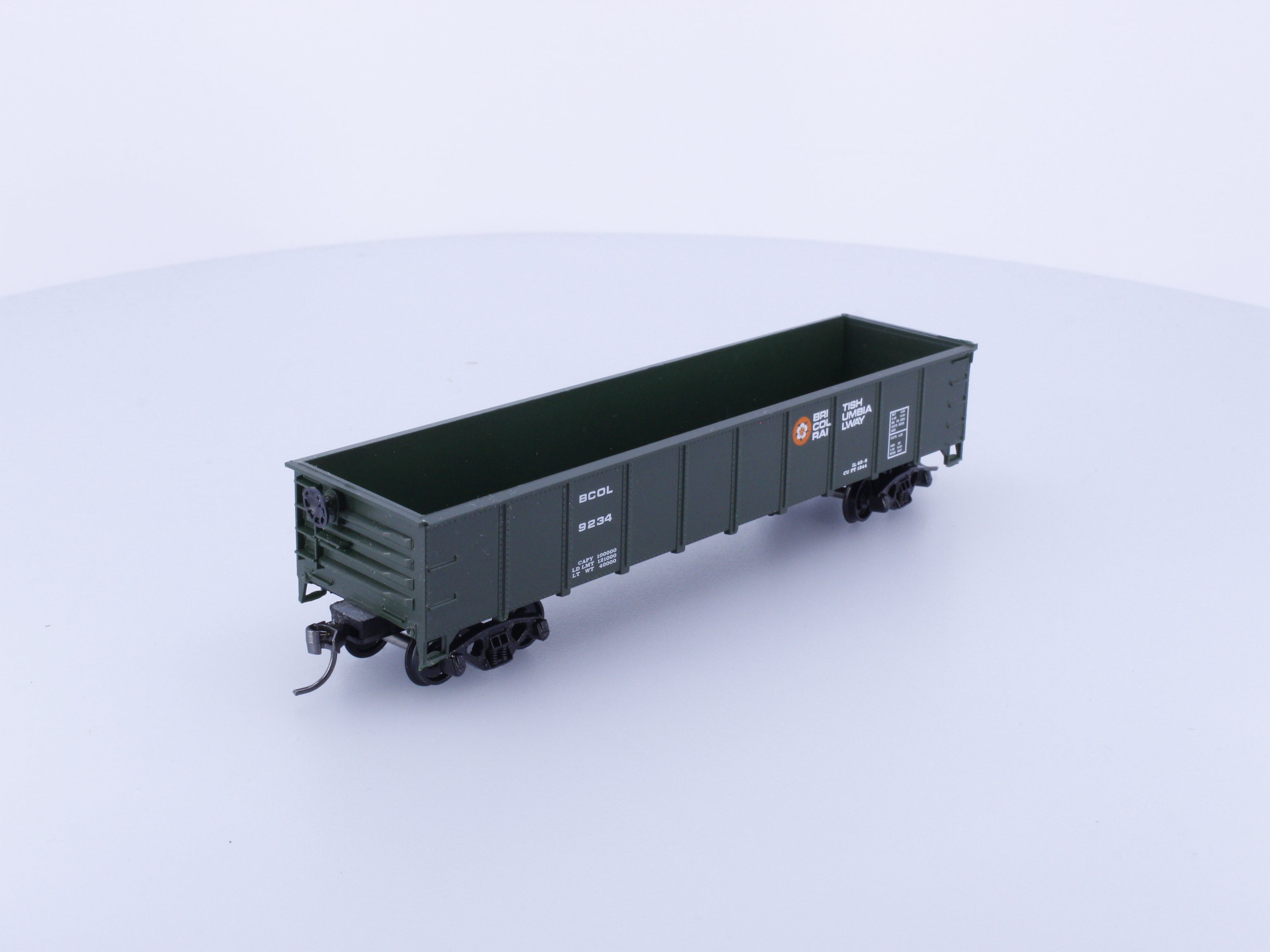 Roundhouse 1356 HO 40' Gondola BC Rail (BCOL) 9234
