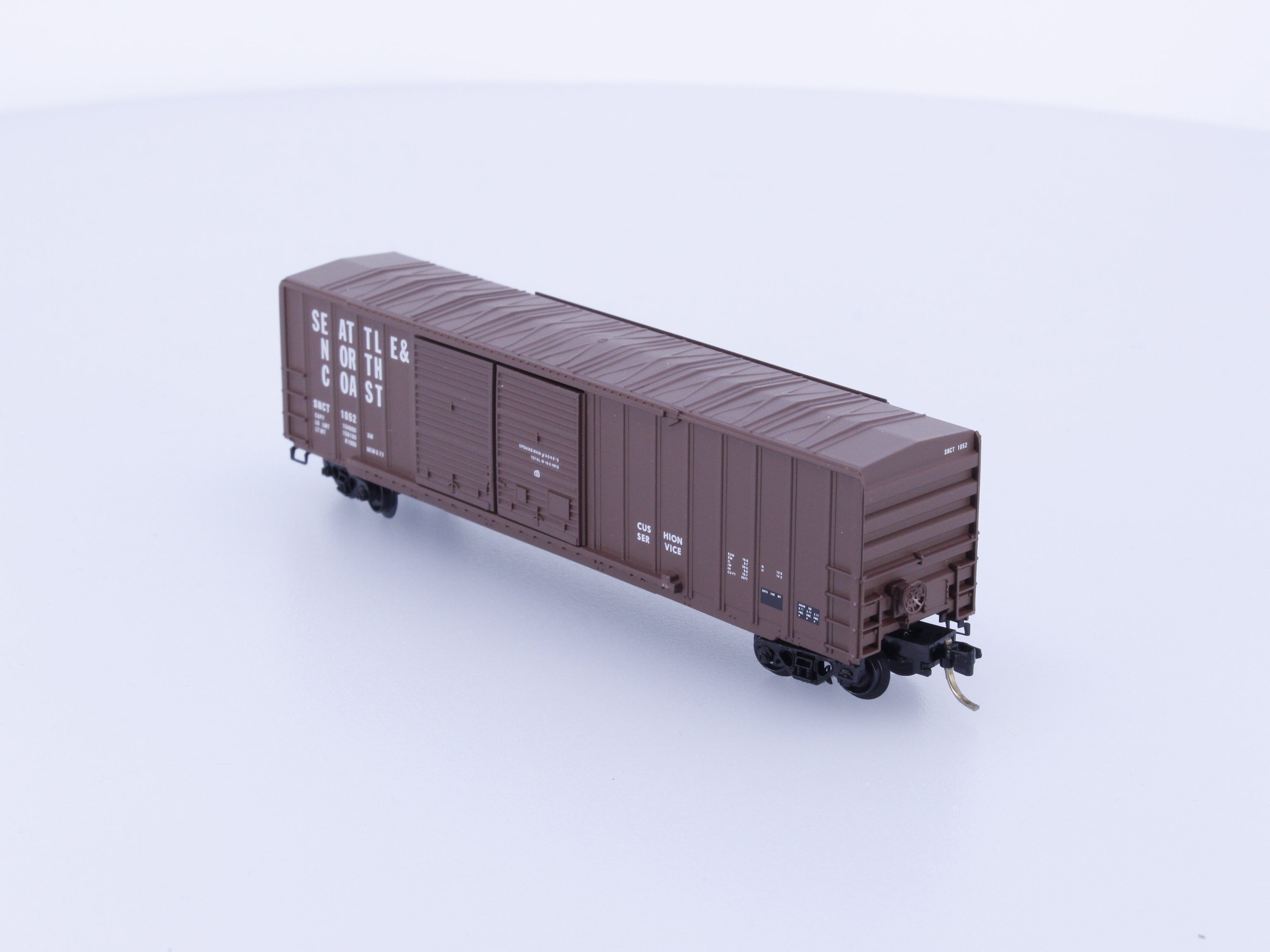 Micro Trains 30160 N 50' Rib Side Box Car Double Door Seattle and North Coast 1052