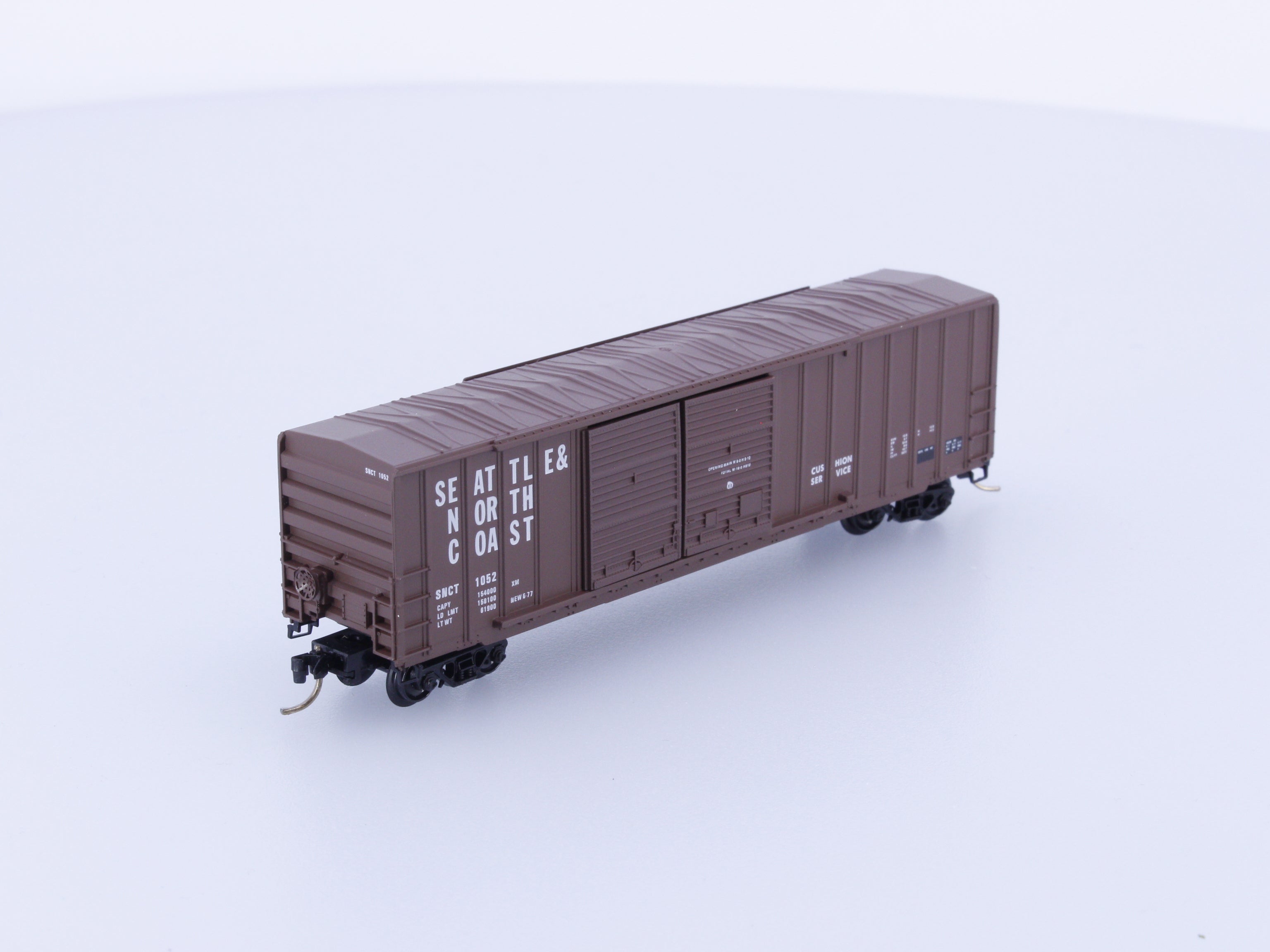 Micro Trains 30160 N 50' Rib Side Box Car Double Door Seattle and North Coast 1052