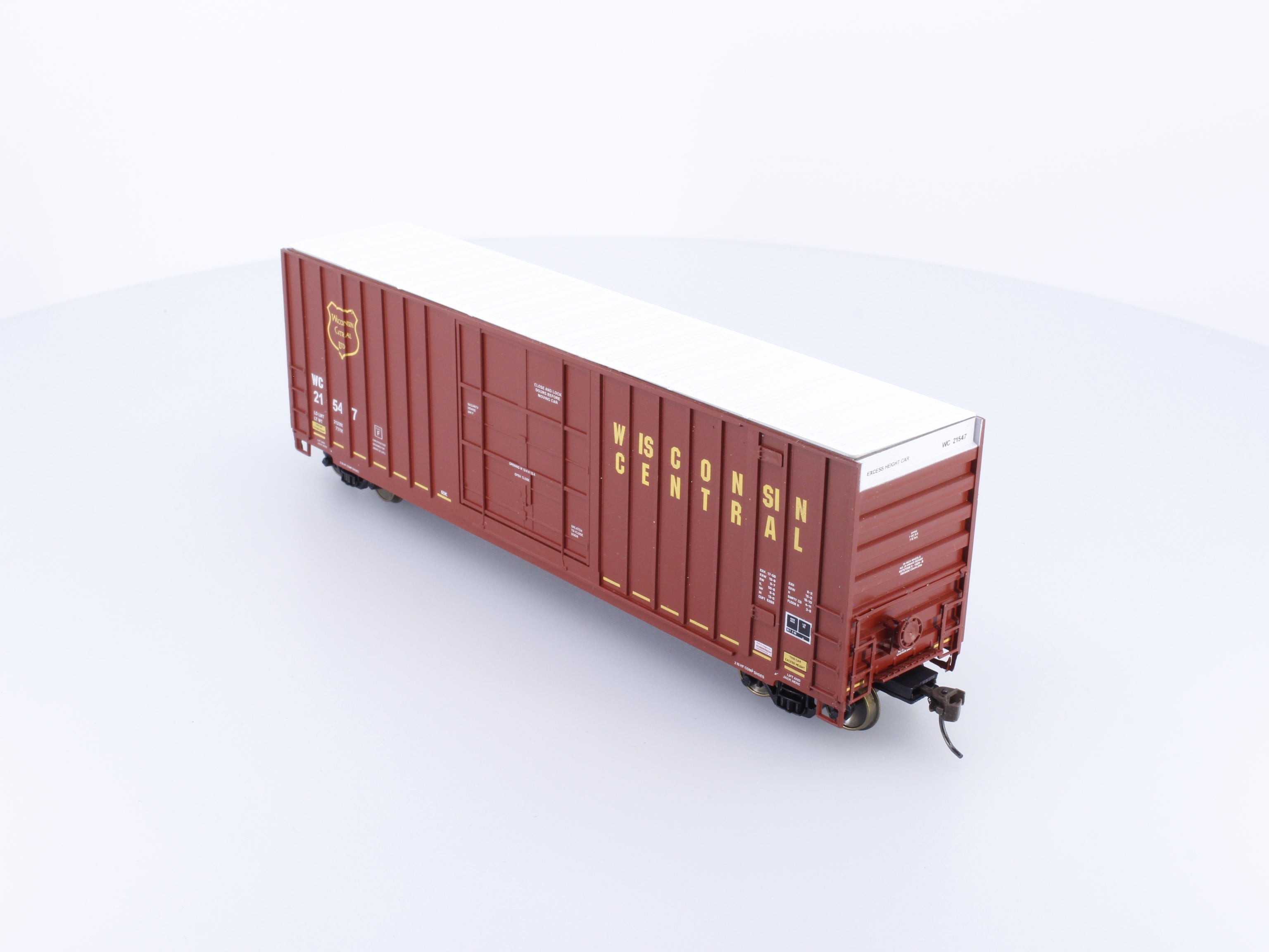 LBF Company 1306 HO 50' Hi Cube Plug Door Boxcar Wisconsin Central (WC) 21547